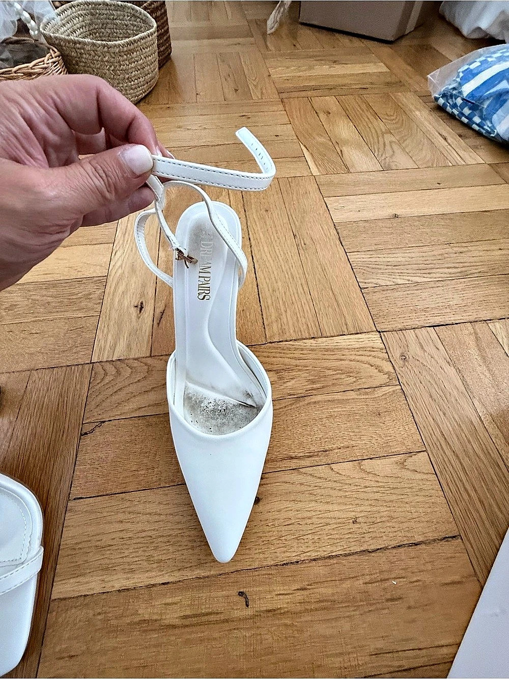 Dream Pairs Pointed Toe Ankle-Strap Stiletto High Heels White